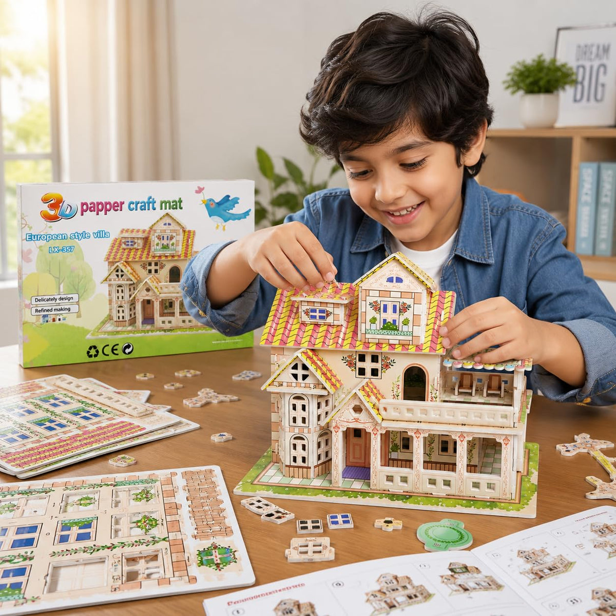 Premium 3D DIY House Puzzle Kit for Kids