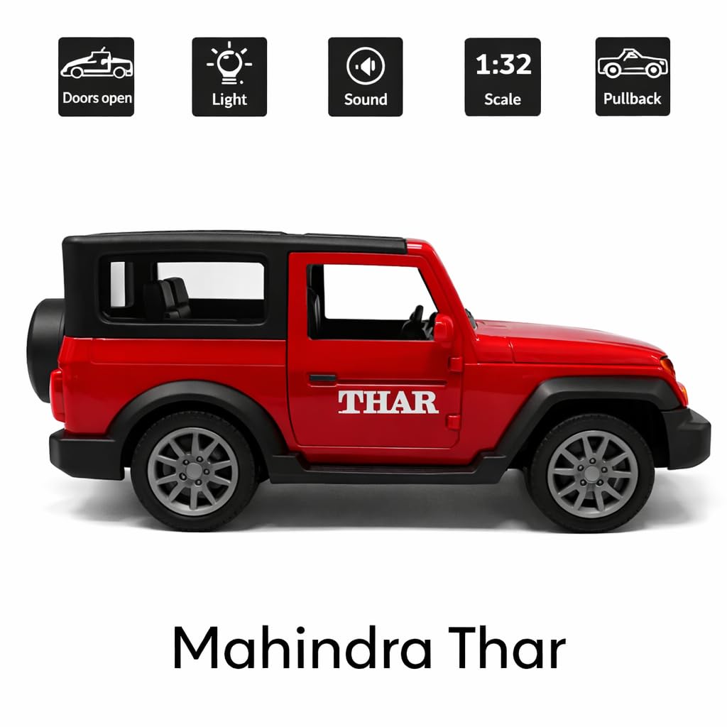 1:36 Scale Style  Die-Cast Thar Jeep Model Alloy Pull Back SUV Toy Car