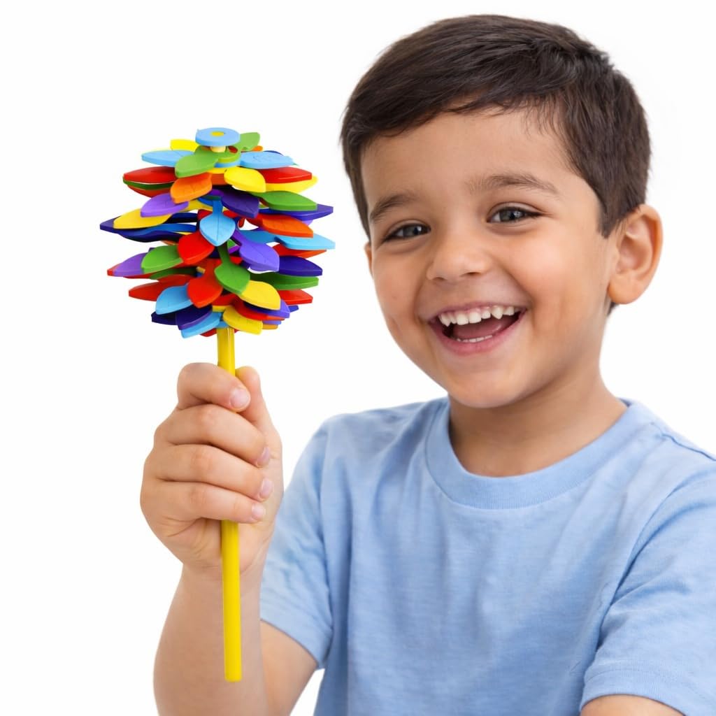 Spinning Candy Flower Toy for Kids Lollipop Shape Hand Spinner with Twisting & Rotating Action | Colorful Flower Fidget Stress Relief Toy for Boys & Girls (3+ Years) Magic Flip Sensory