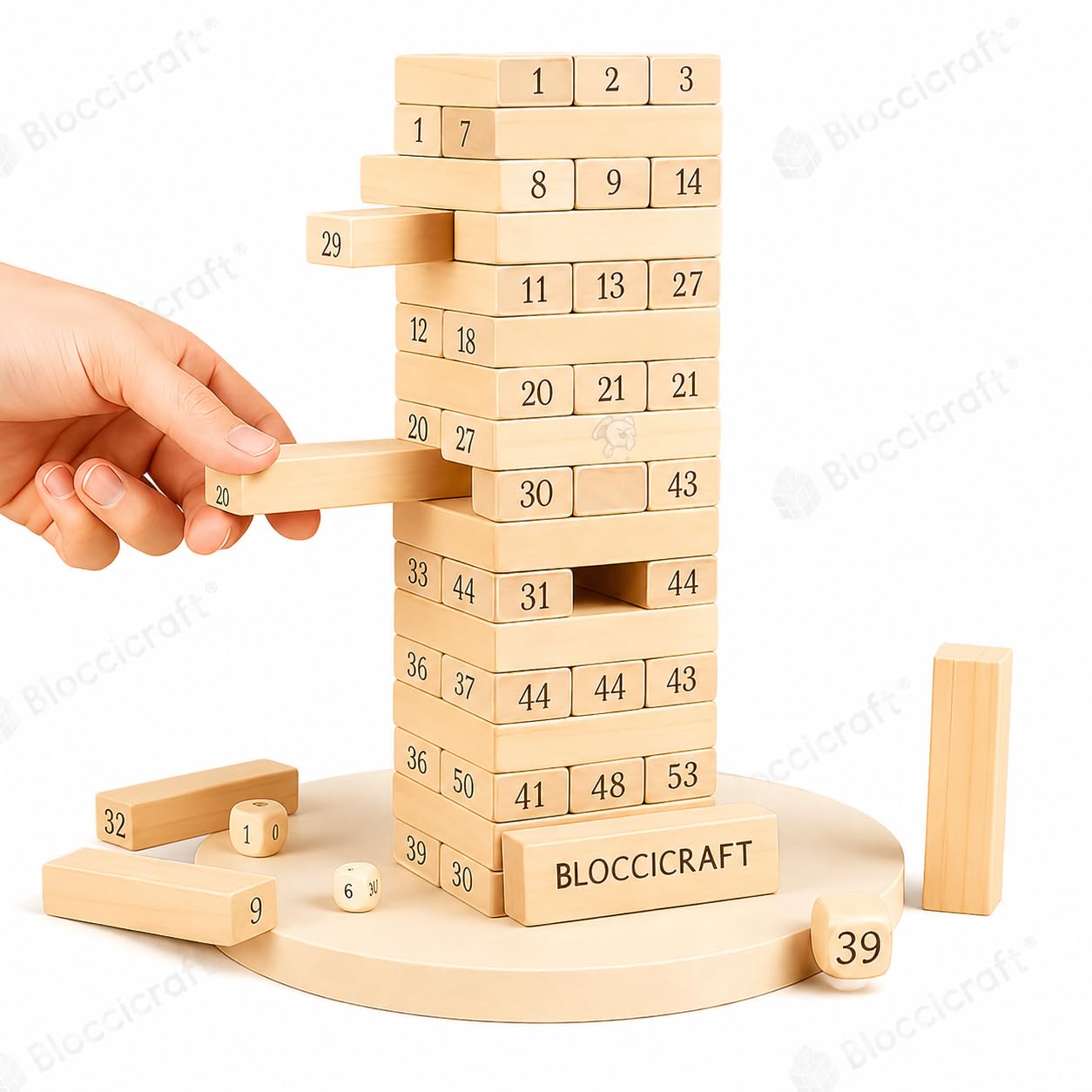 54 Pcs Wooden Tumbling Tower Game Zenga