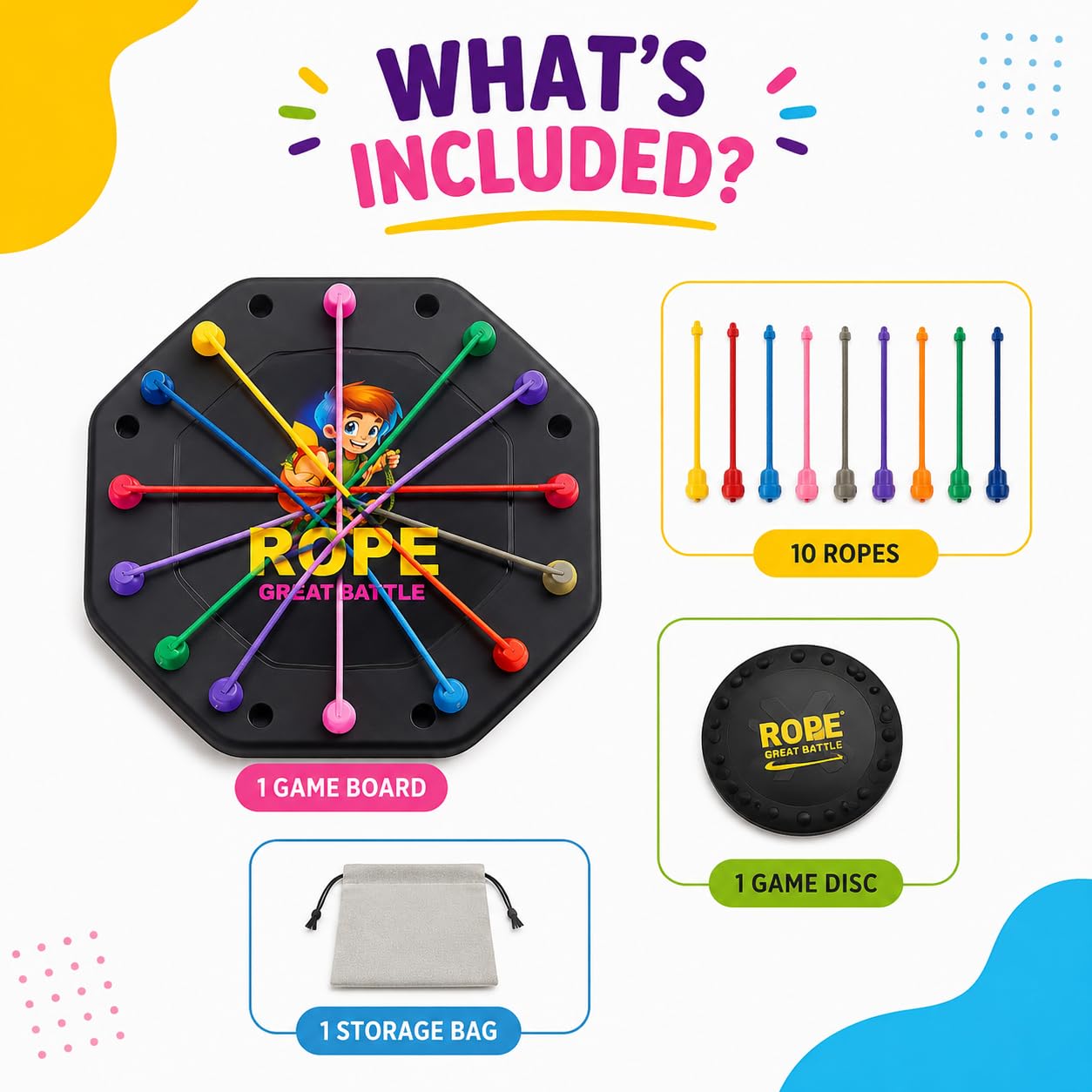 Rope Game Twister Toy for Kids Ages 4-6+ Montessori DIY Skill Builder Logic game