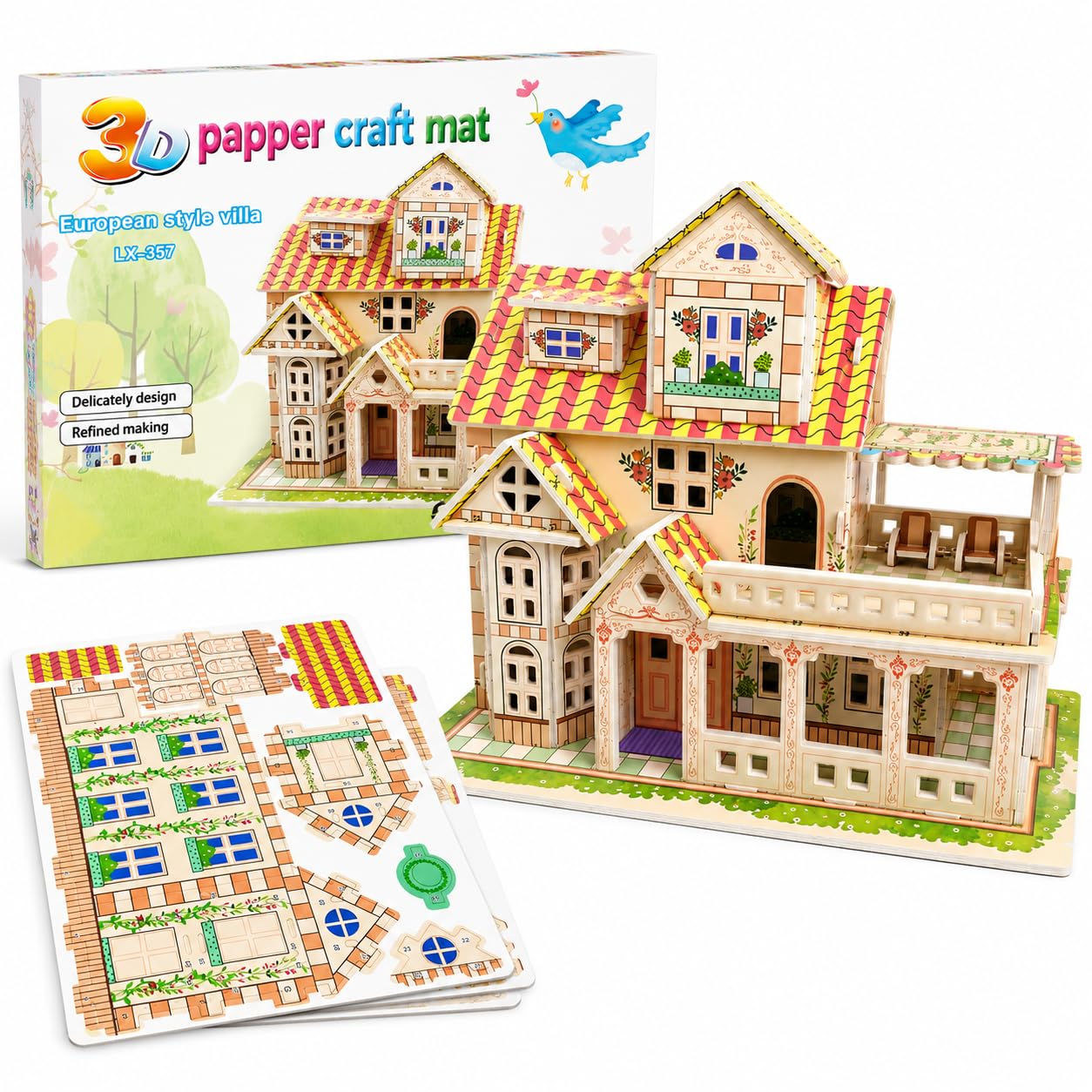 Premium 3D DIY House Puzzle Kit for Kids