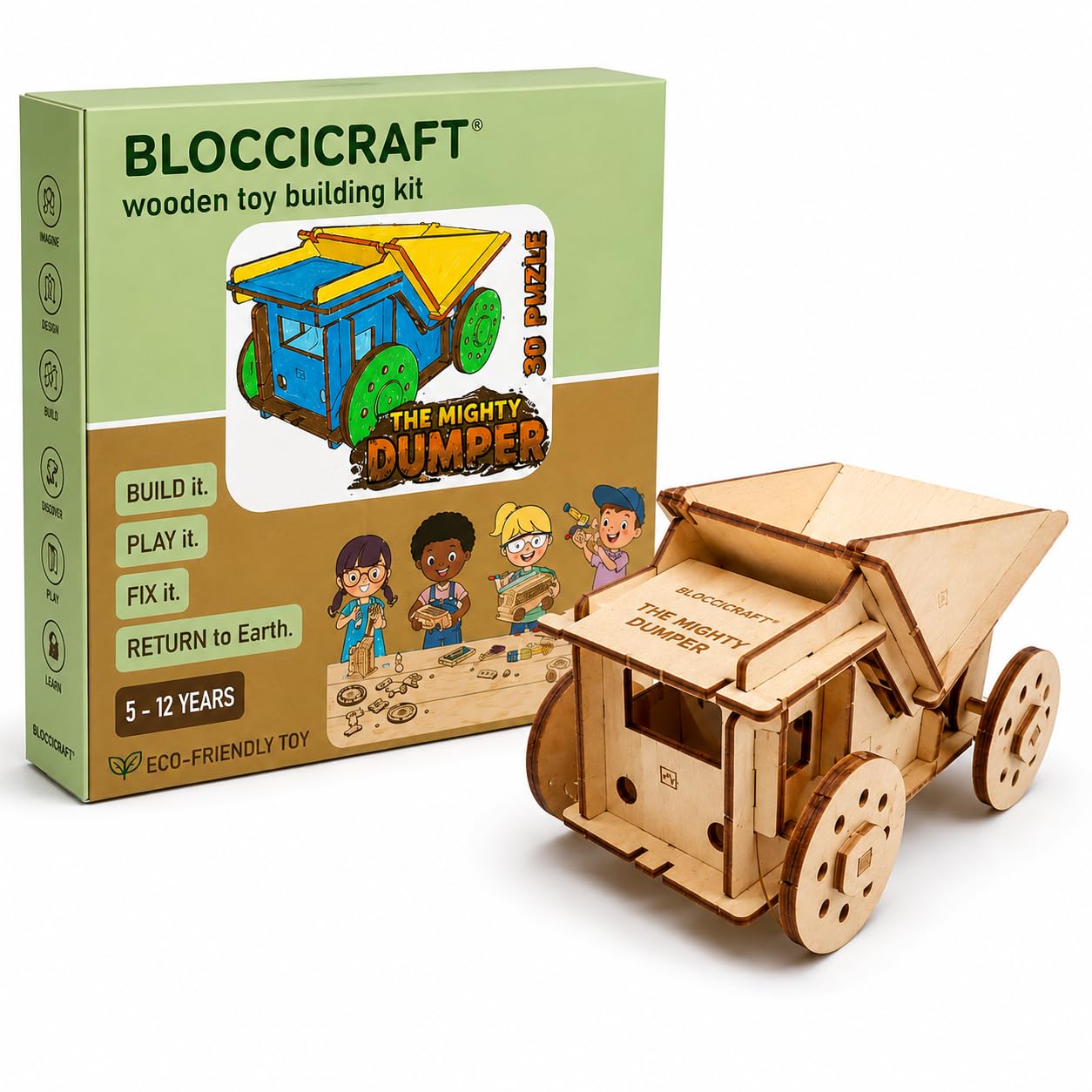 Premium Race Wooden Toy Car Craft Kit for Kids STEM STEAM DIY Construction