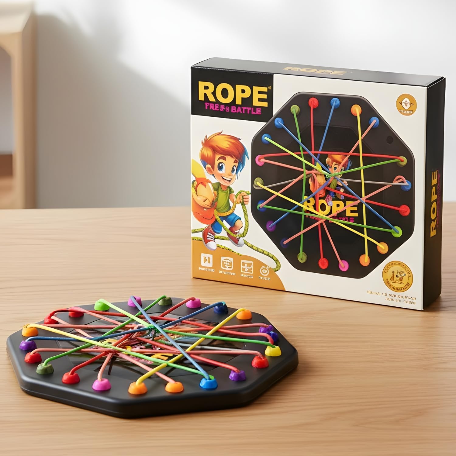 Rope Game Twister Toy for Kids Ages 4-6+ Montessori DIY Skill Builder Logic game