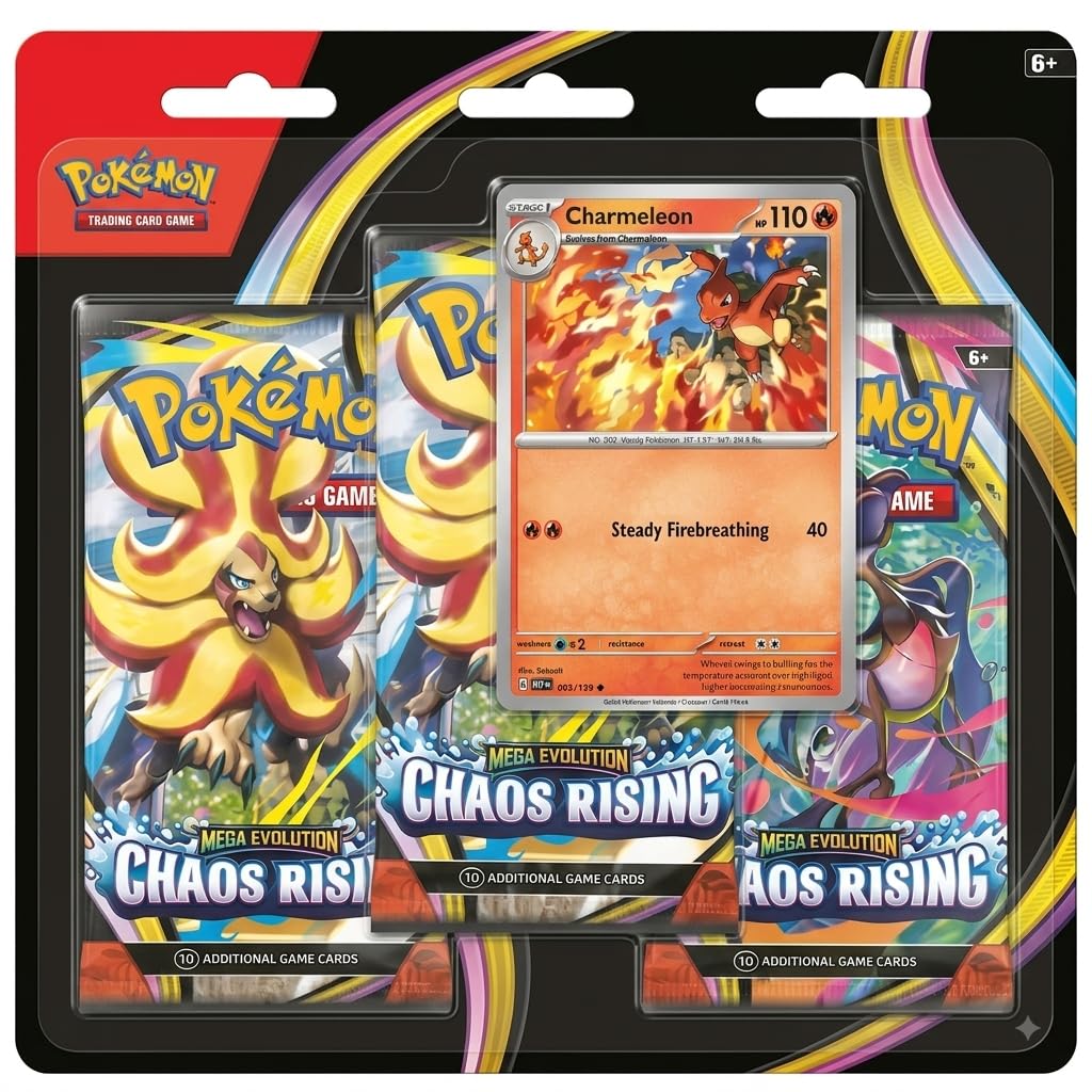 Pokémon TCG Mega Evolution - Chaos Rising Triple Pack (1 Foil Promo Card - Charmeleon & 3 Booster Packs)