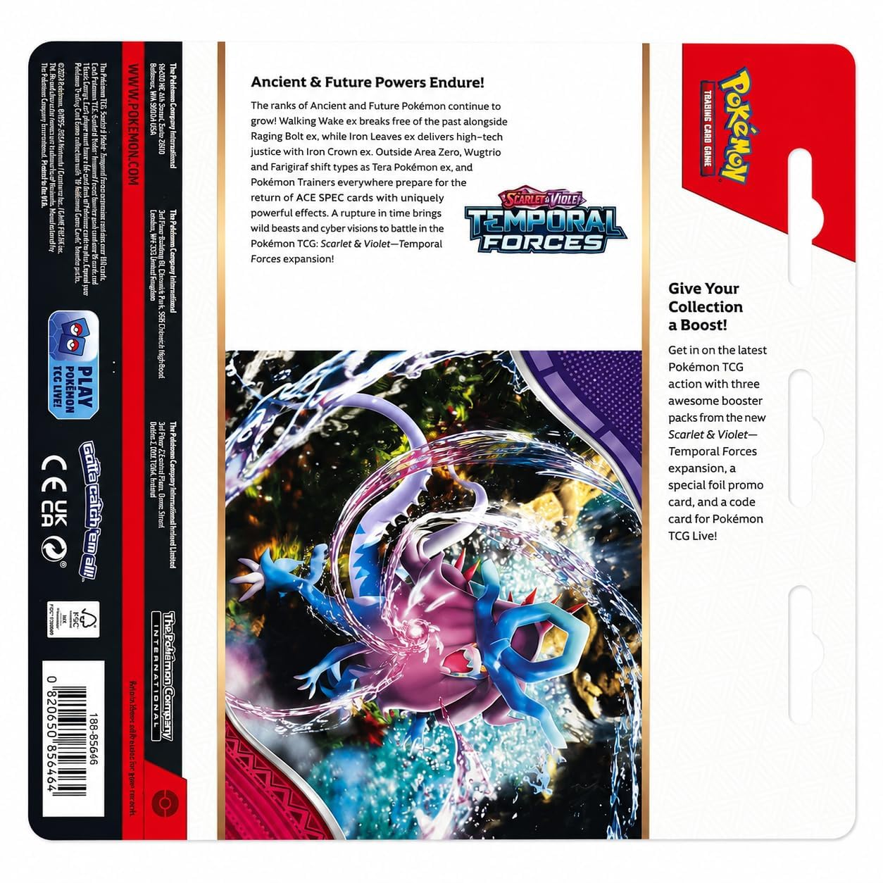 Pokémon TCG : Scarlet & Violet - Temporal Forces Triple Pack (1 Foil Promo Card - Cleffa & 3 Booster Packs)