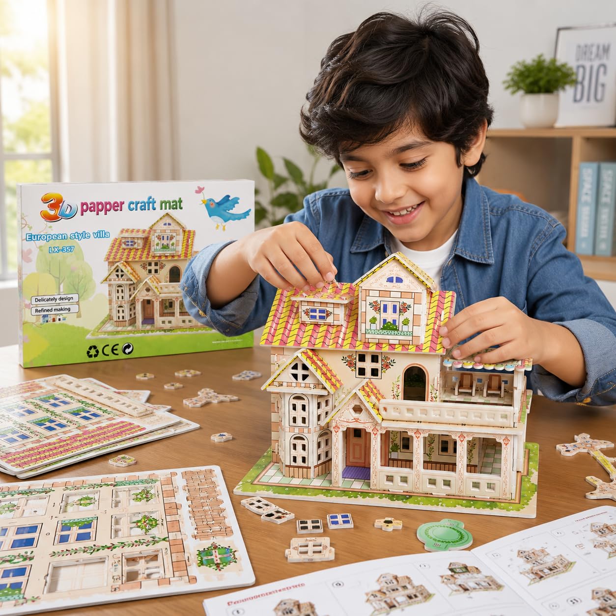 Premium 3D DIY House Puzzle Kit for Kids