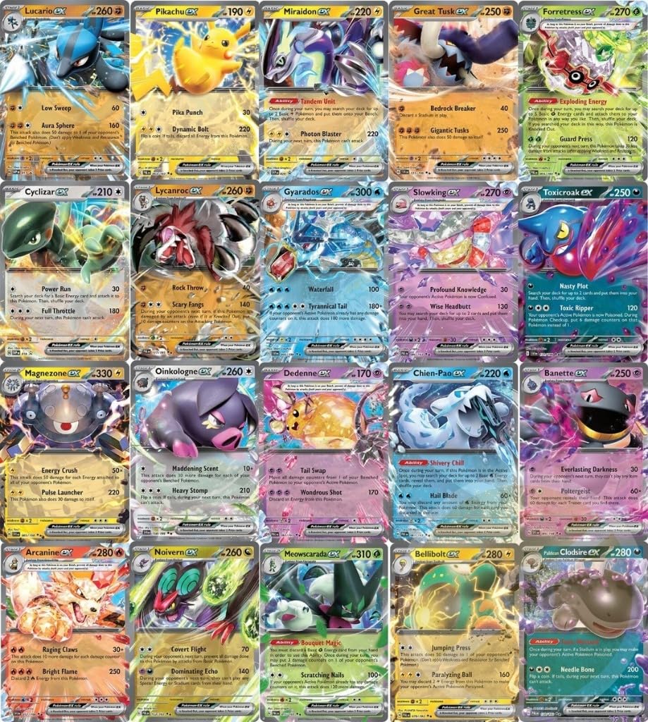 Pokémon TCG 5 English Ultra Rare Card Lot V, GX, EX, Assorted Mix Variety Zero duplicates